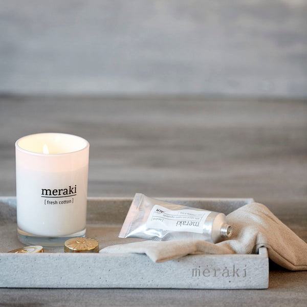Meraki Candle in Fresh Cotton - The Jute Basket 