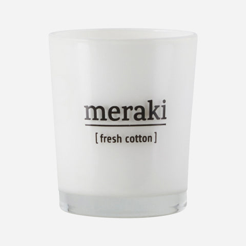 Meraki Candle in Fresh Cotton - The Jute Basket 